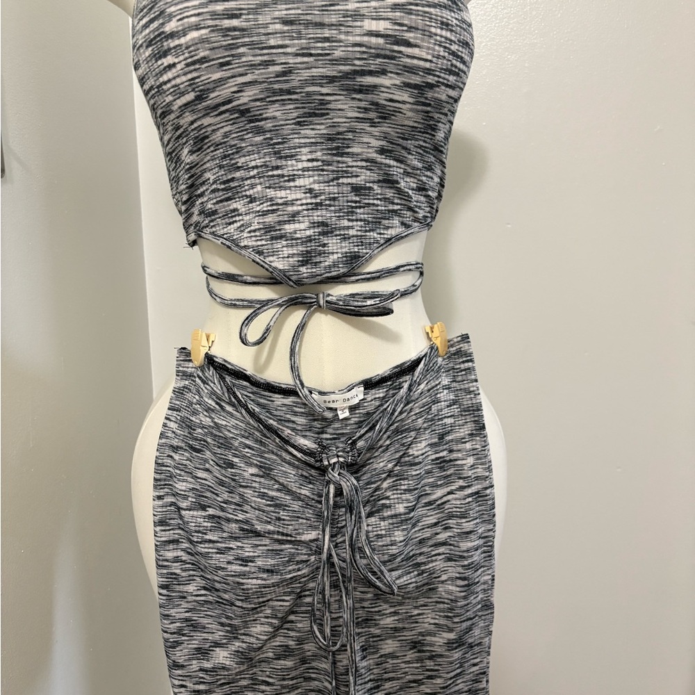 Gray Tie-Dye Two-Piece Set